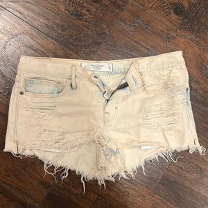 Acid wash jean shorts